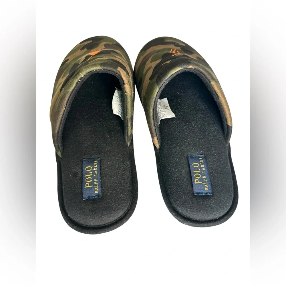 Ralph Lauren Polo Men's Klarence Jersey Scuff Camo Mule Slippers